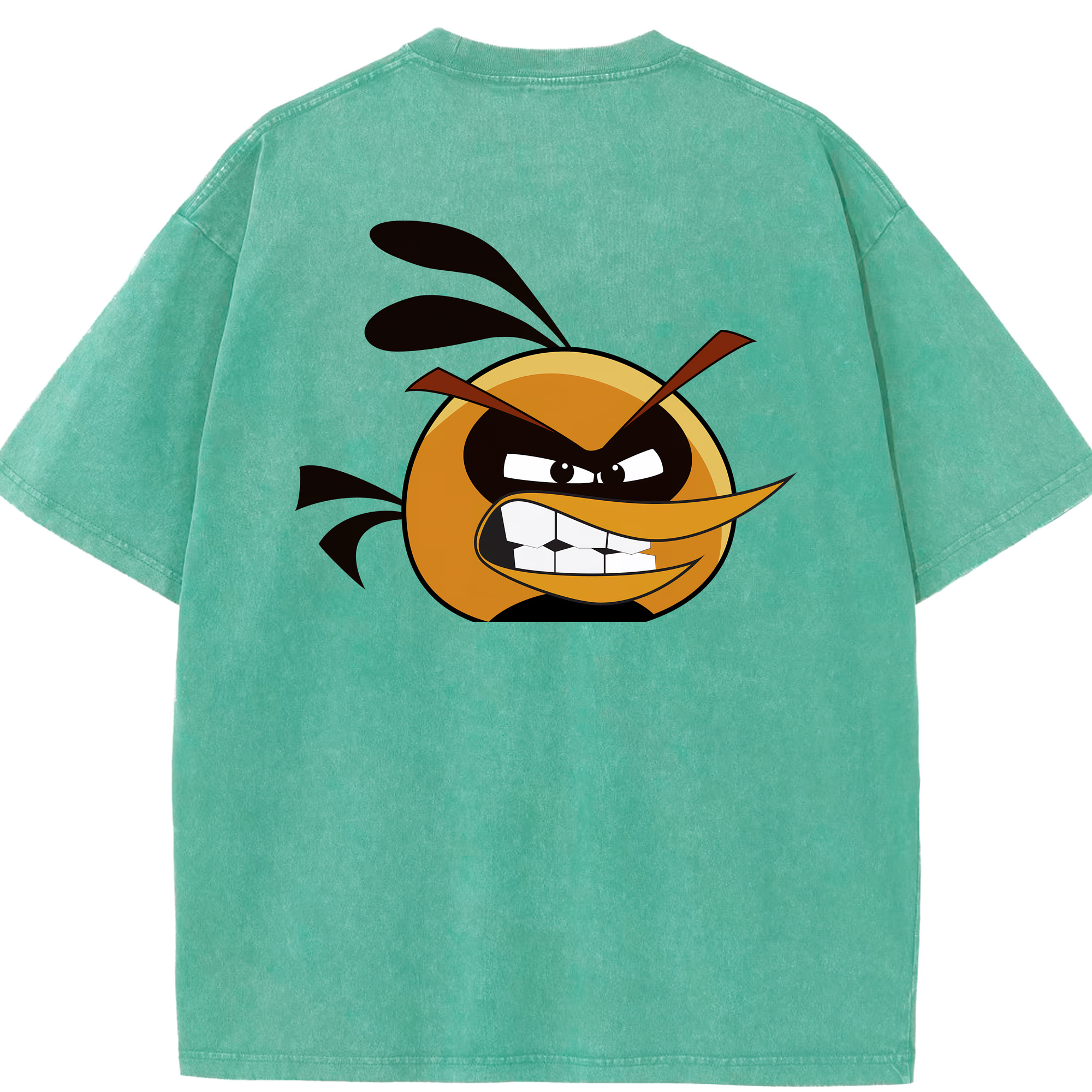 （画像用） Angry Birds アングリーバード 綿100% ヴィンテージ風 半袖Tシャツ（背面プリント）